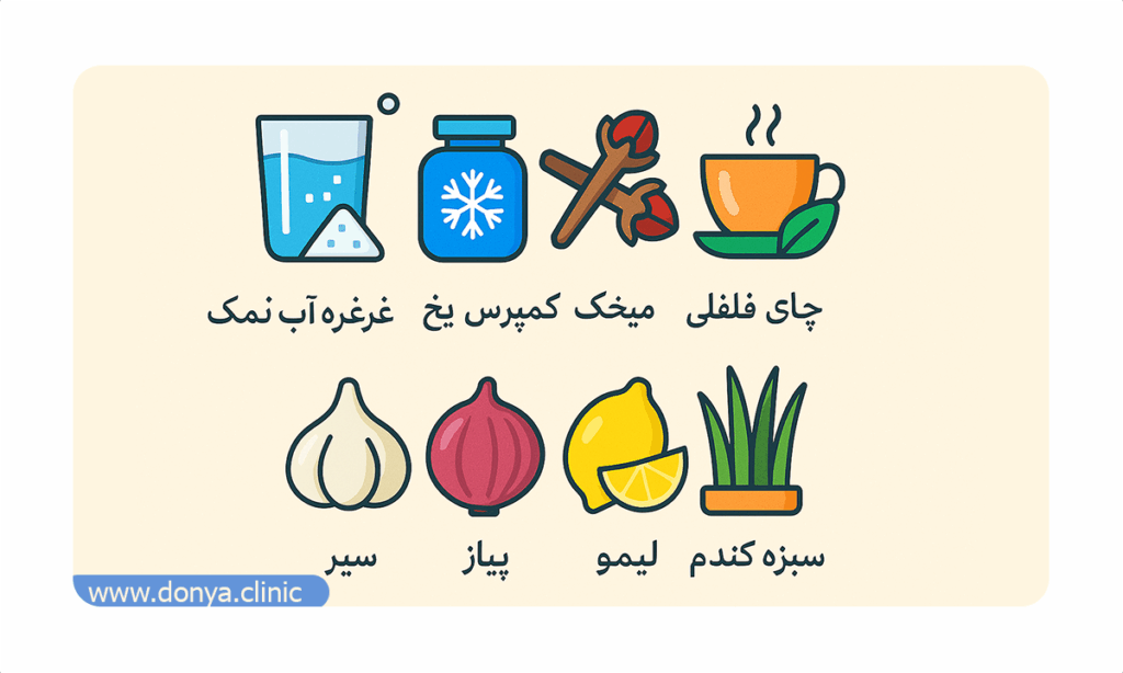 اینفوگرافی درمان دندان درد با روش های مختلف خانگی و پزشکی 