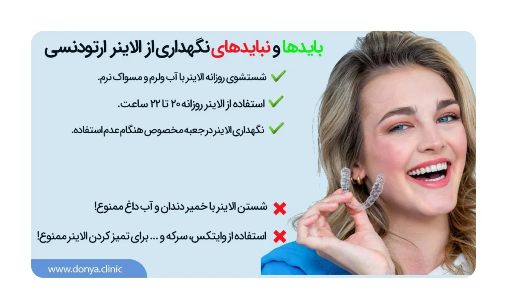 بایدها و نبایدهای نگهداری از الاینر ارتودنسی
